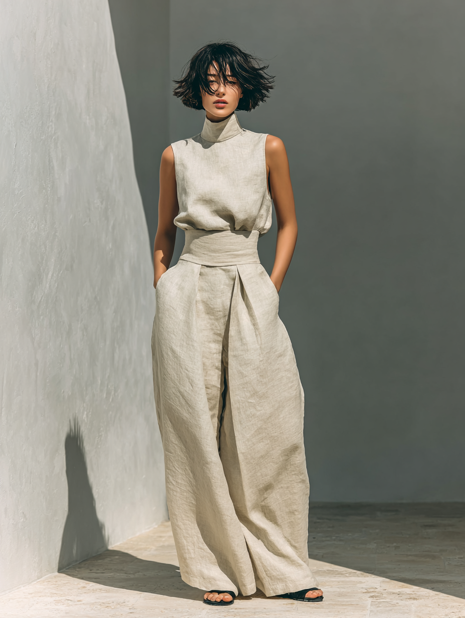Maria™ | Women's Minimalist Tank Top & Wide-Leg Pants Set