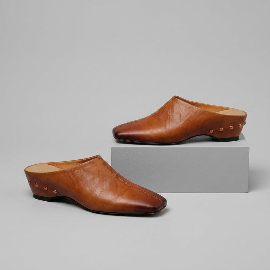 Rora Square Toe Leather Mule