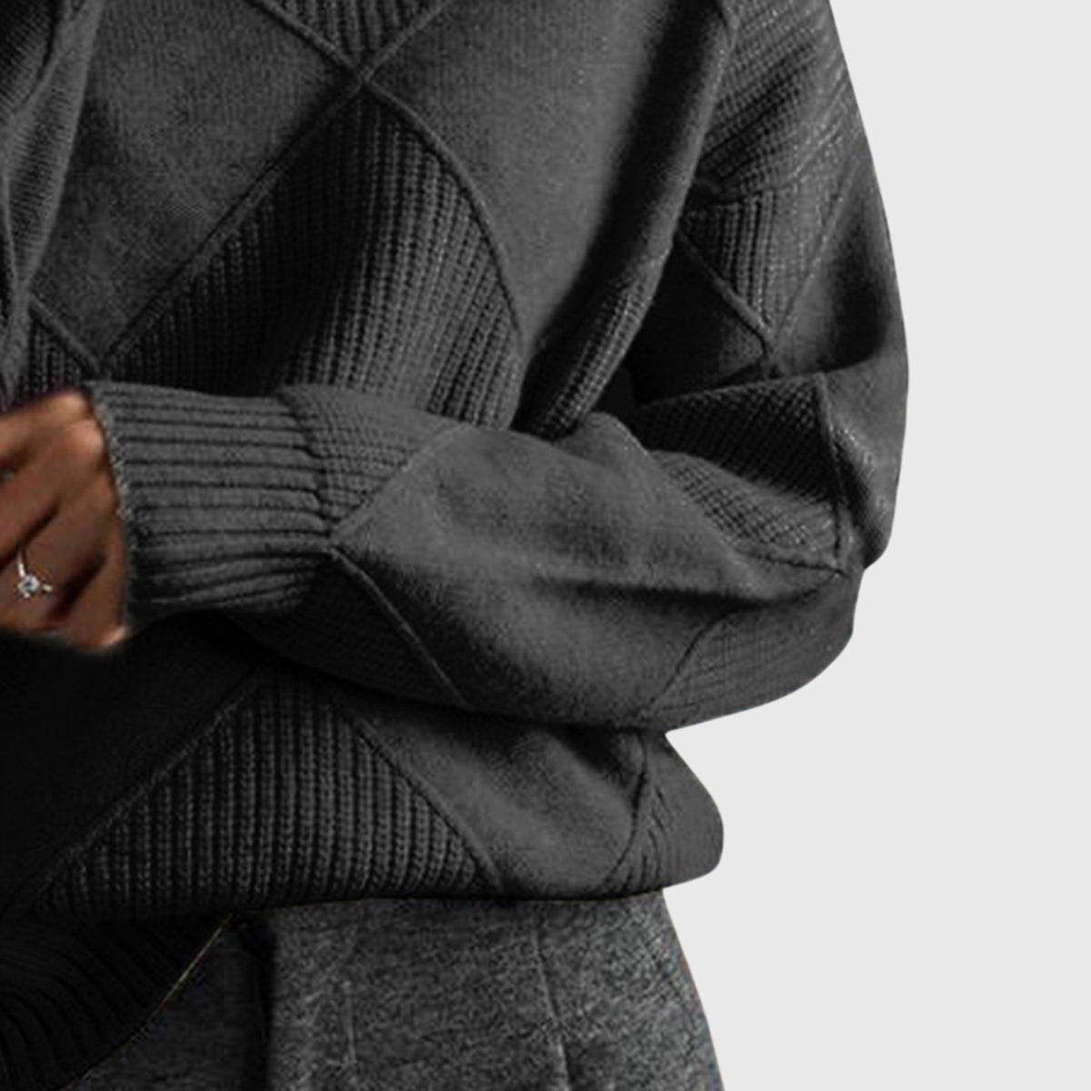 Annelise Diamond-Knit Turtleneck