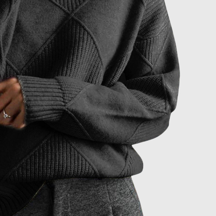 Annelise Diamond-Knit Turtleneck