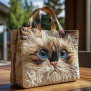 Artisanal Bag - White Cat with Blue Eyes