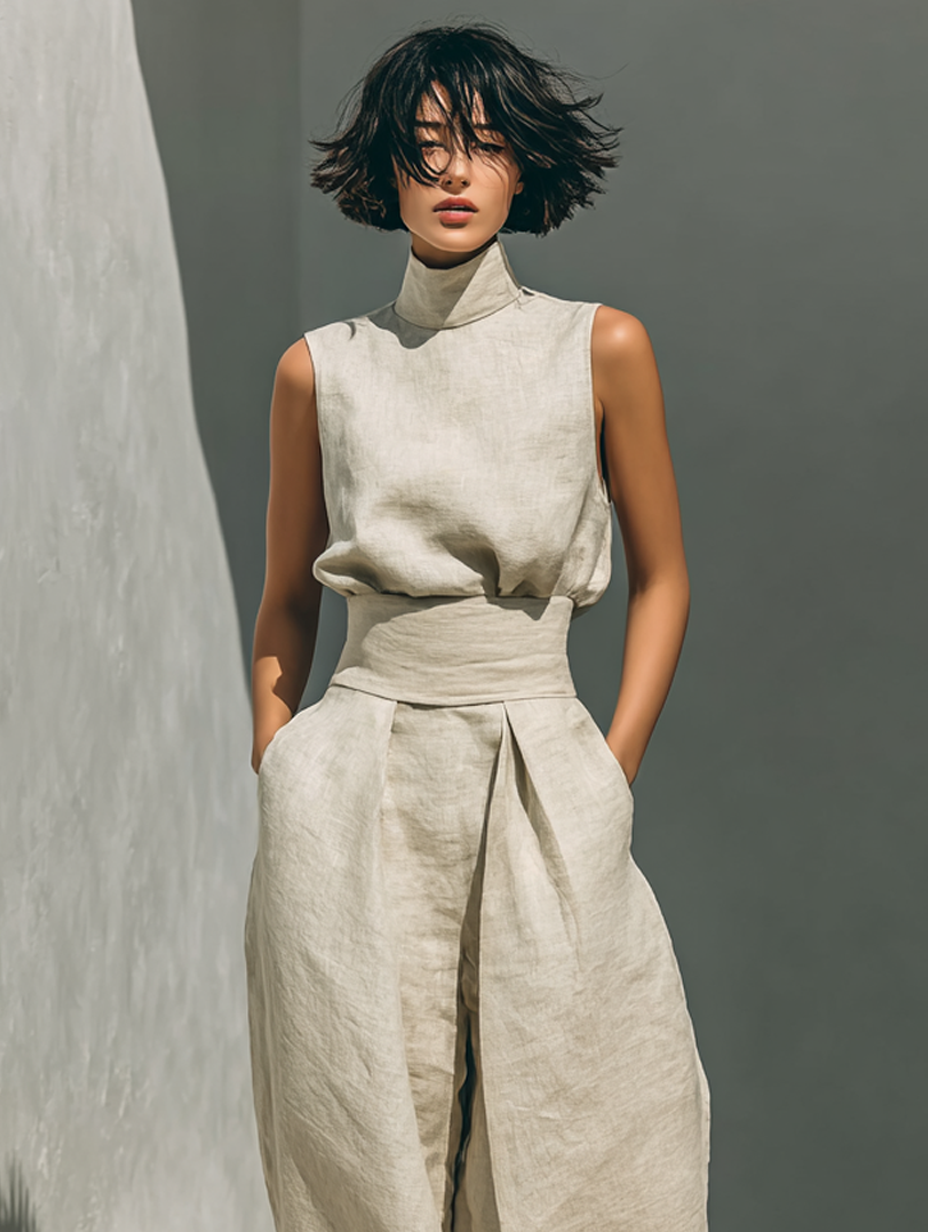 Maria™ | Women's Minimalist Tank Top & Wide-Leg Pants Set