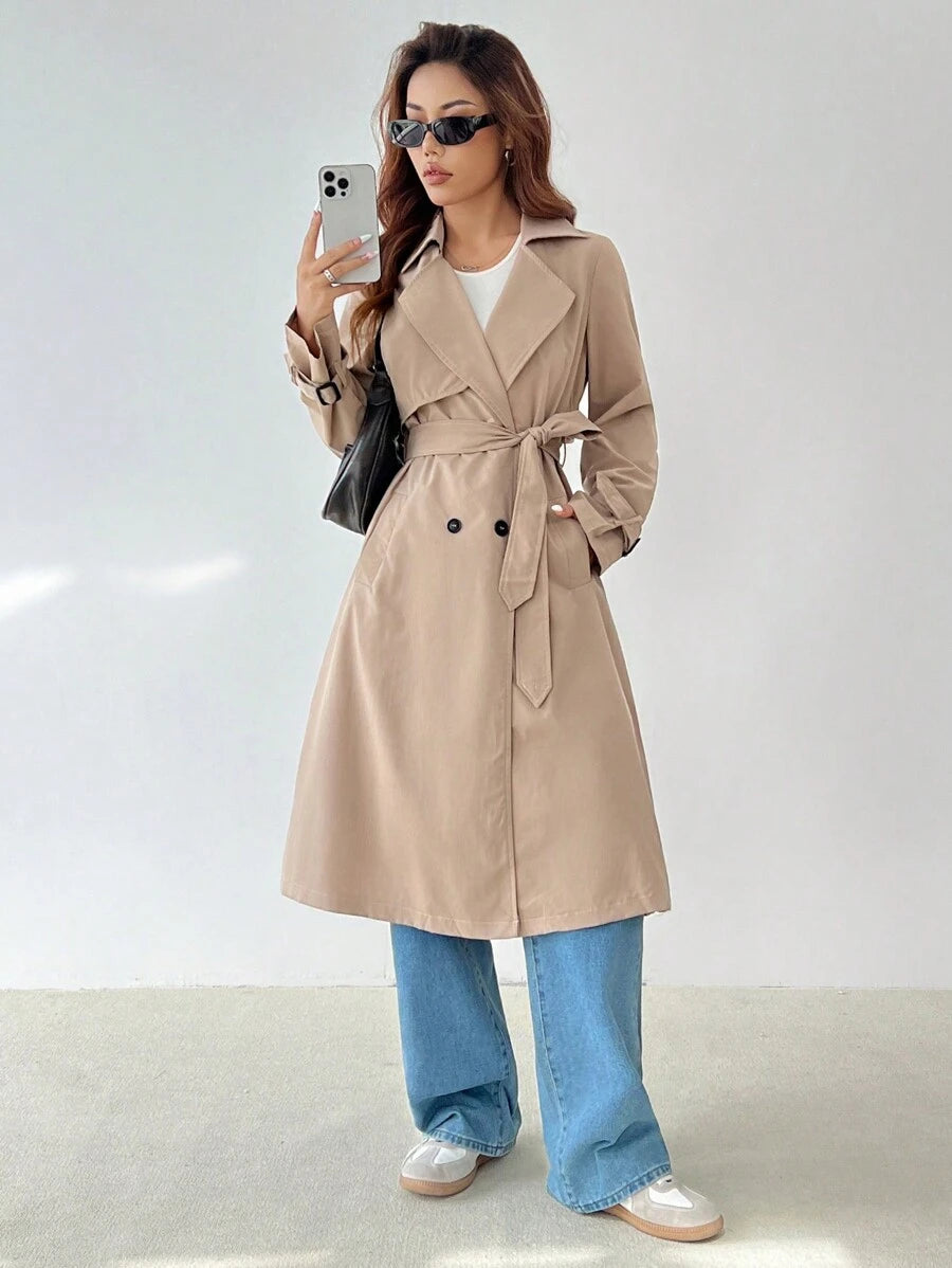 Charlotte™ | Khaki Belted Trench Coat