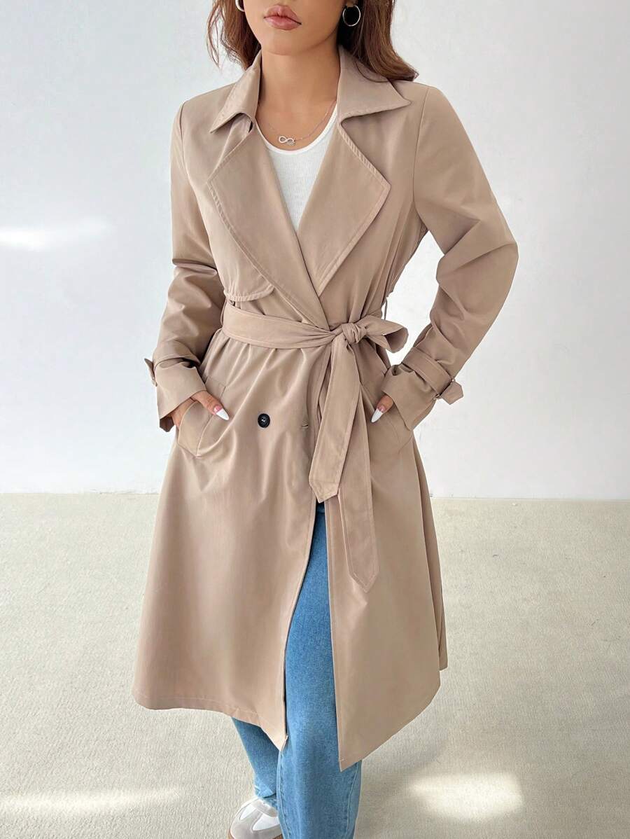 Charlotte™ | Khaki Belted Trench Coat