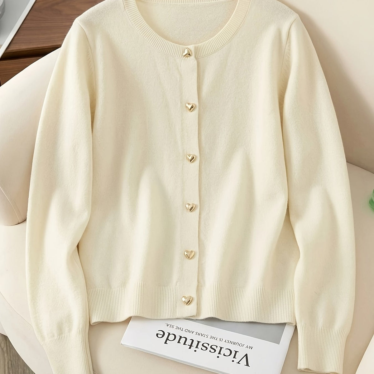Rosalie Heart Button Cardigan