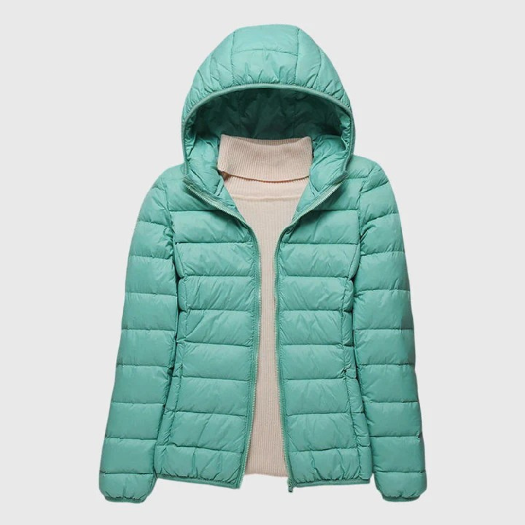 Lena | Ultra Light Quilted Hooded Packable Puffer Jacket