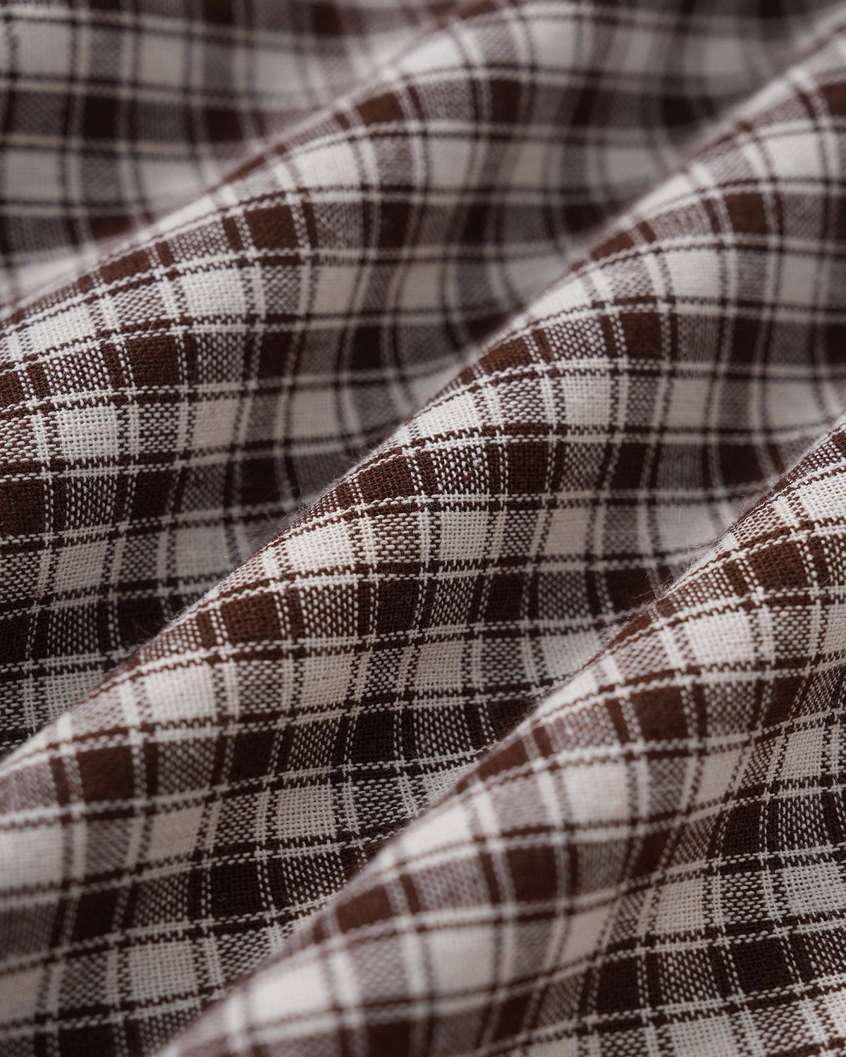 Marielle | Coffee Gingham Puffed Sleeve Mini Dress