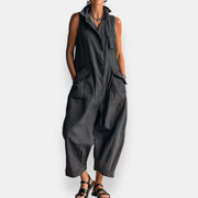 Alessia | Sleeveless Cargo Jumpsuit With Collar