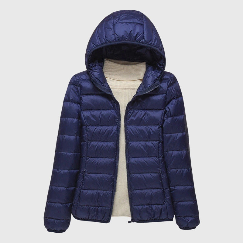Lena | Ultra Light Quilted Hooded Packable Puffer Jacket