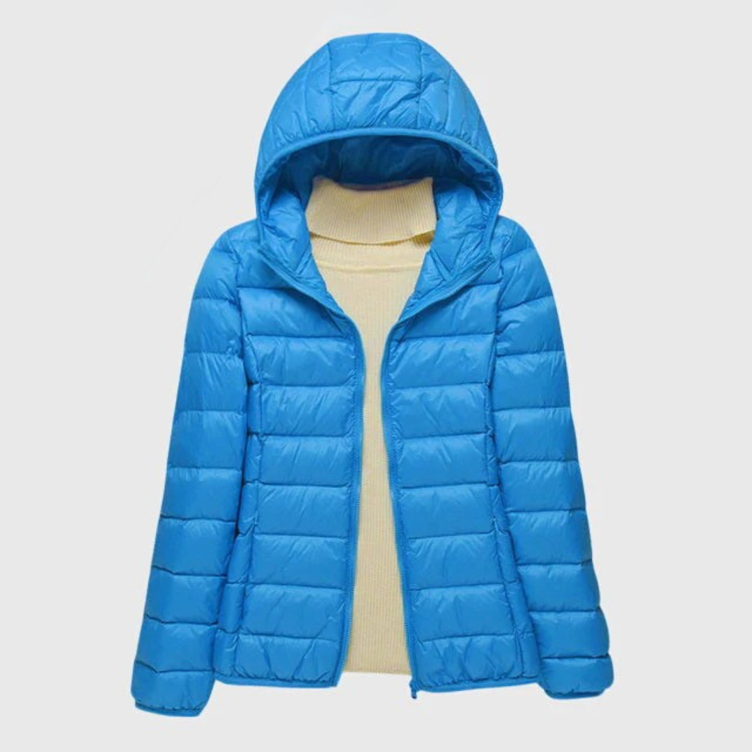 Lena | Ultra Light Quilted Hooded Packable Puffer Jacket
