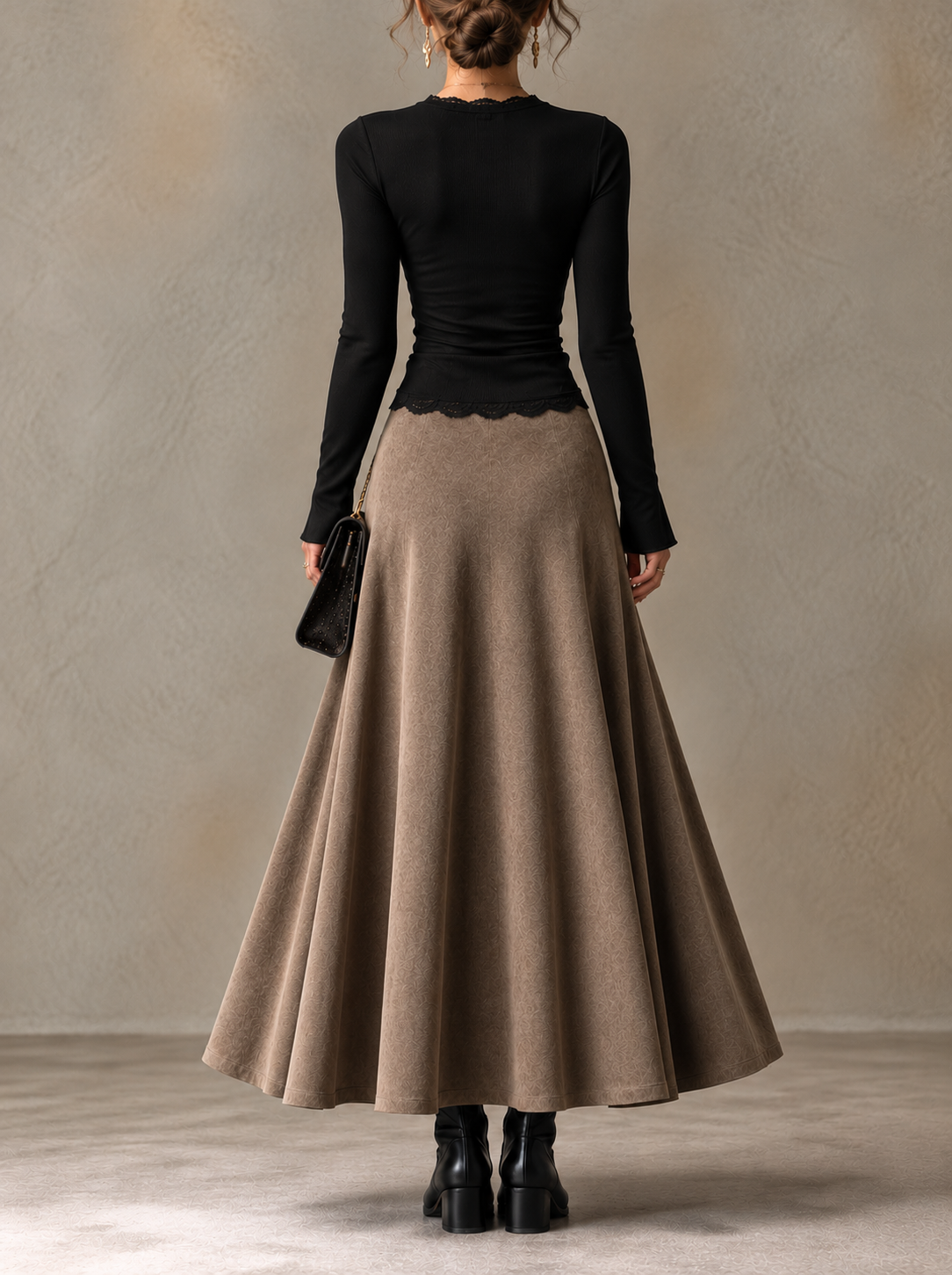 Vera | Lace-Trimmed Maxi Skirt Set