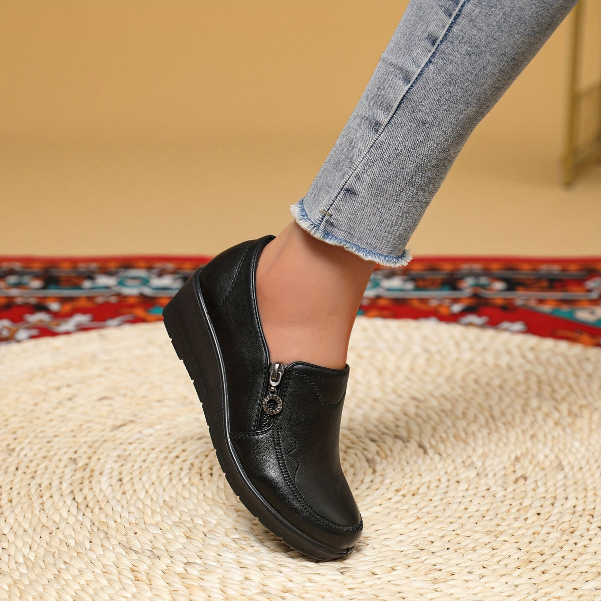 Harriet™ | Side-Zip Wedge Loafers