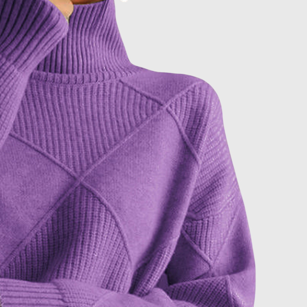 Annelise Diamond-Knit Turtleneck