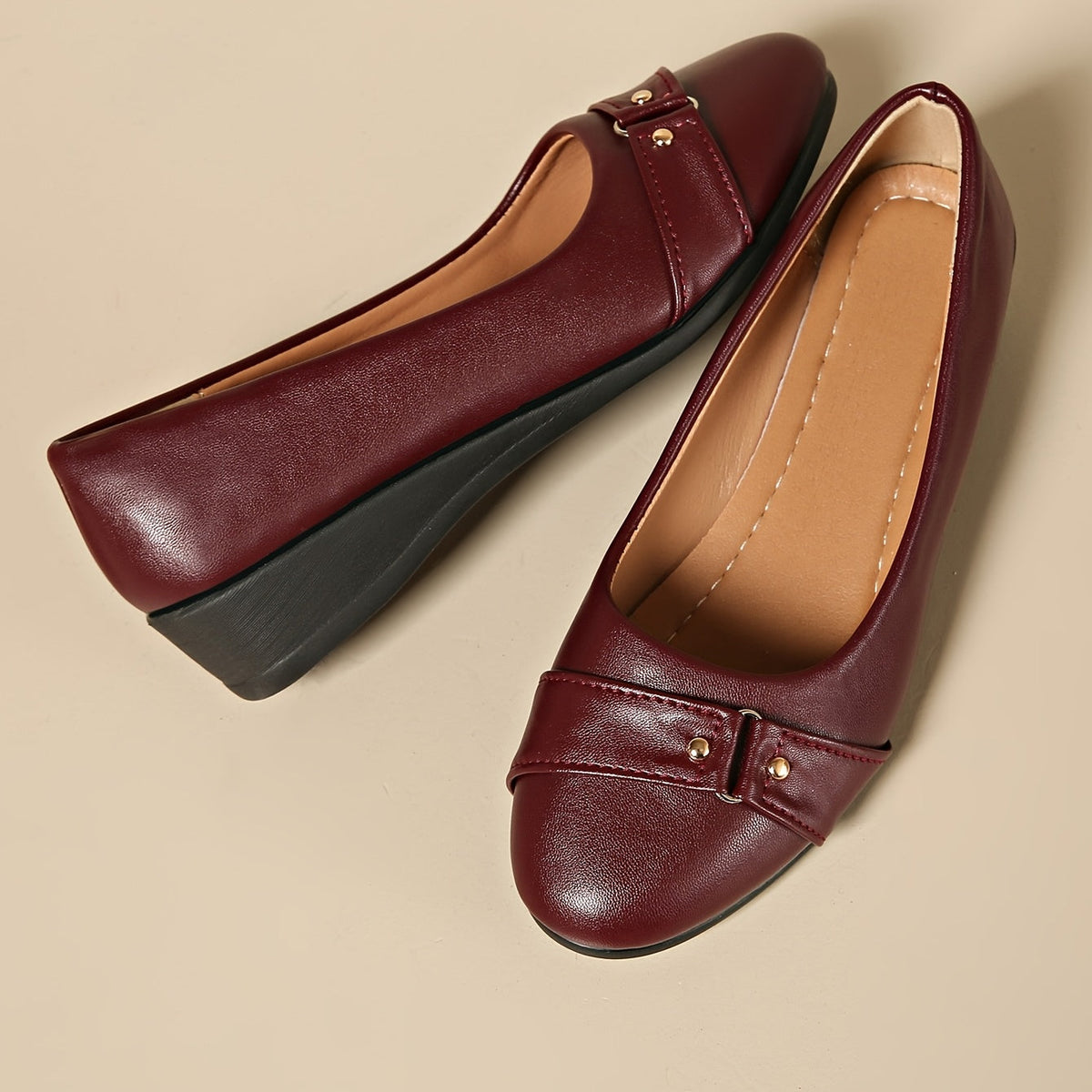 Cordelia™ | Buckle Detail Wedge Loafers
