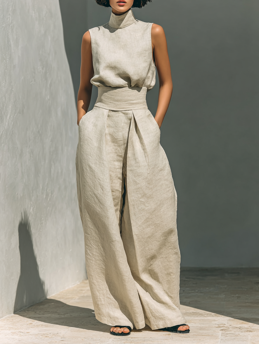 Maria™ | Women's Minimalist Tank Top & Wide-Leg Pants Set