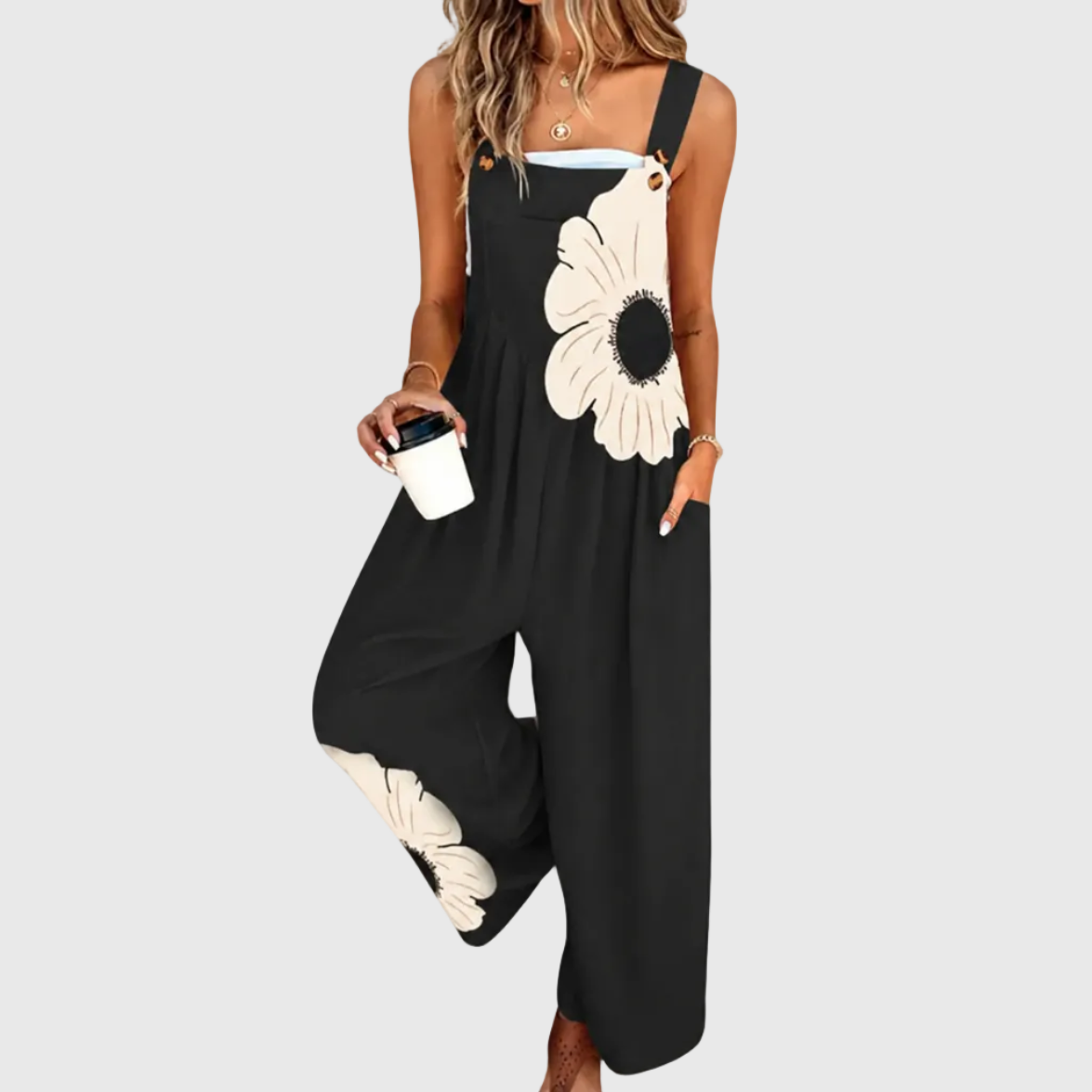 COMFORTABLE PRINTED OVERALLS