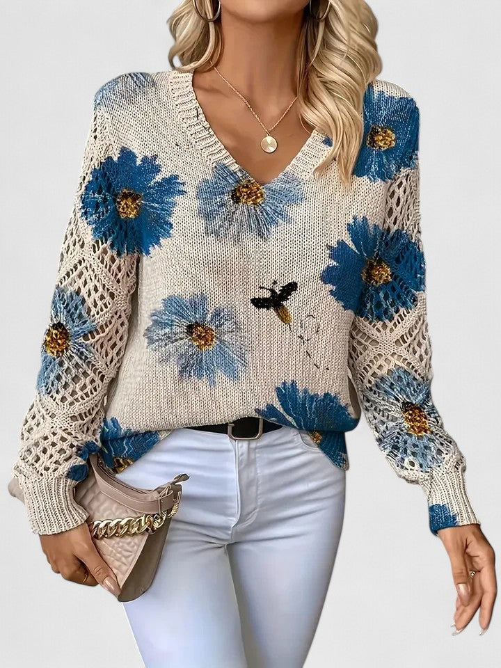 Bronwen | Floral Openwork Jumper