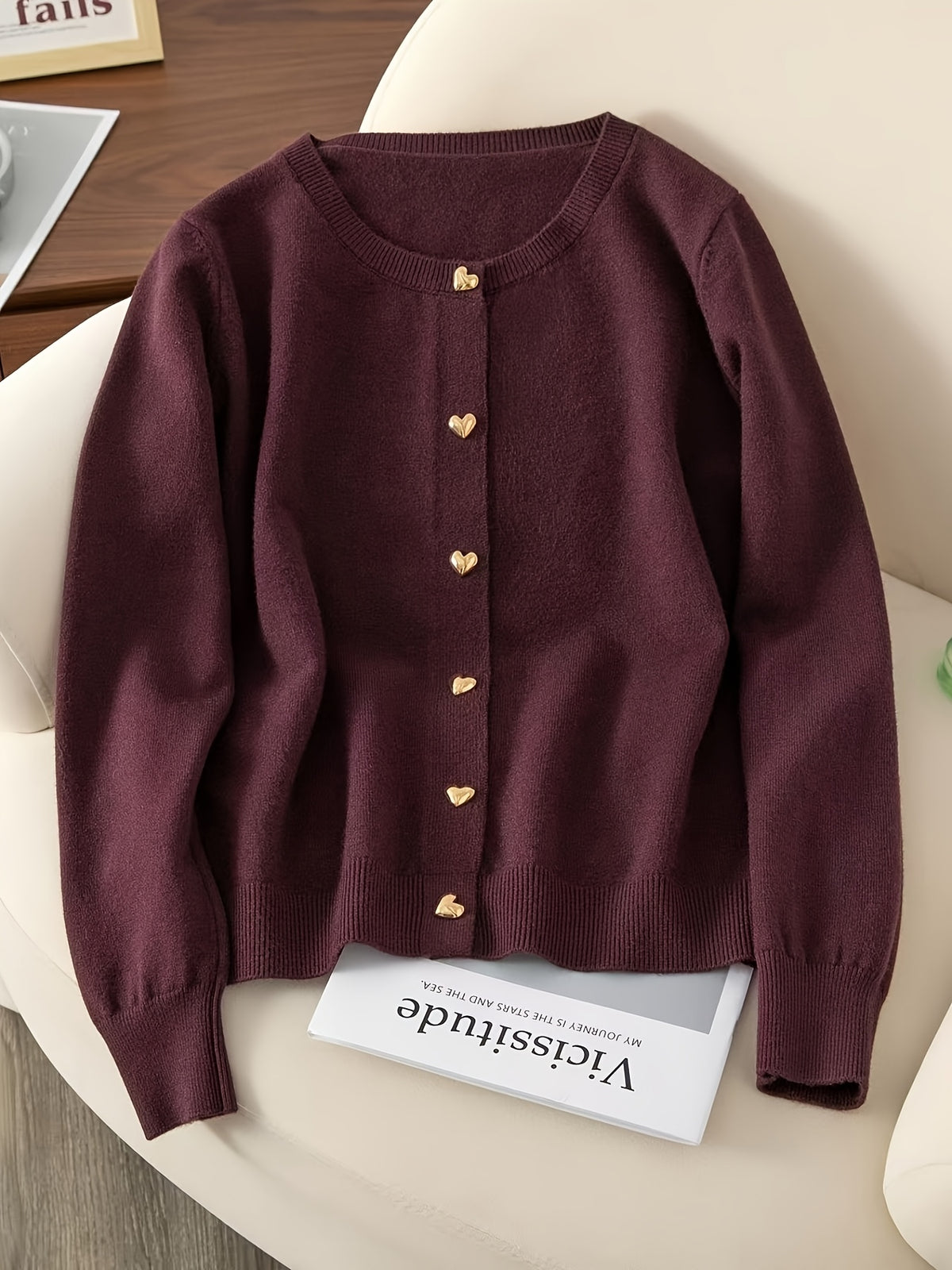 Rosalie Heart Button Cardigan