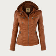 Cordelia - Elegant Hooded Biker Jacket