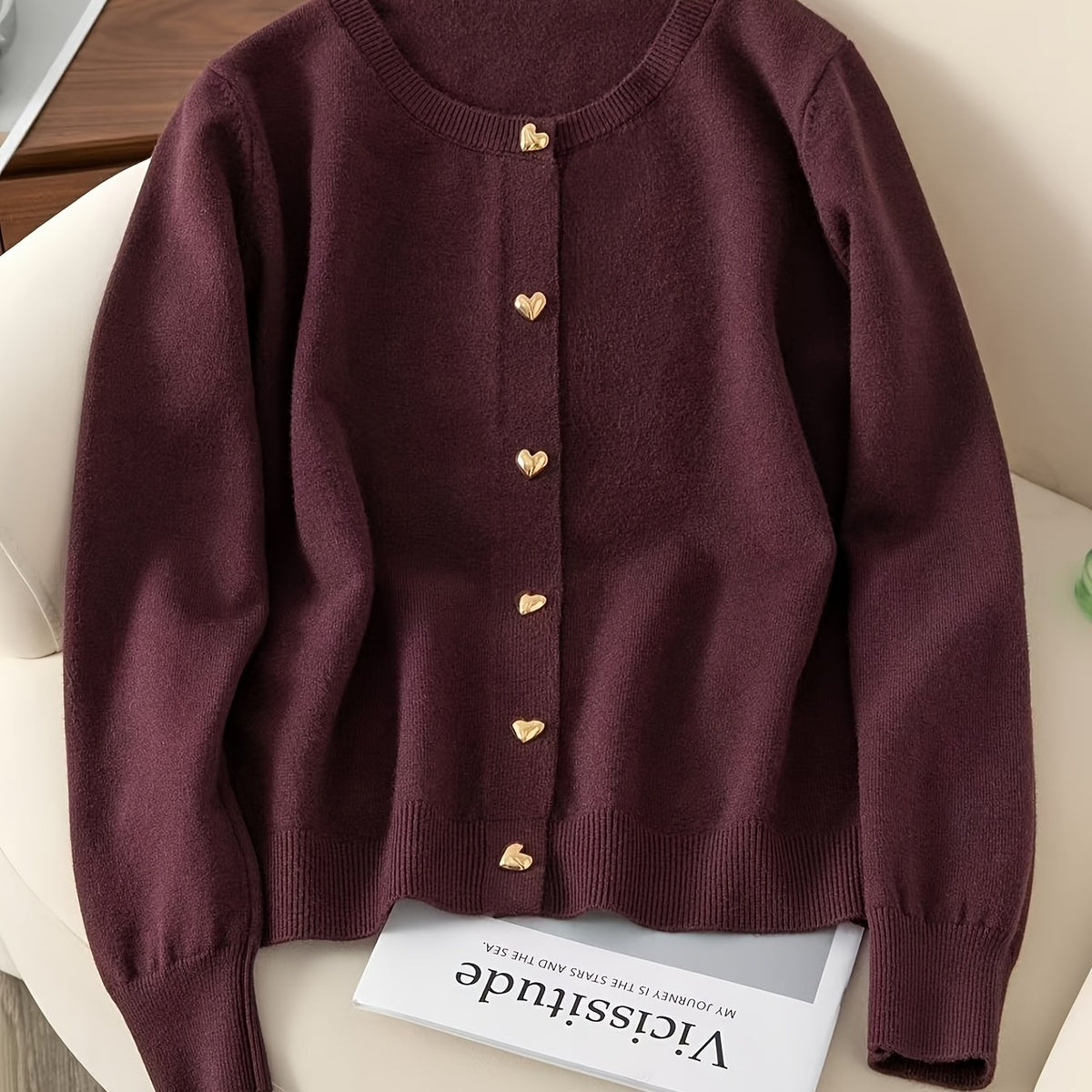 Rosalie Heart Button Cardigan
