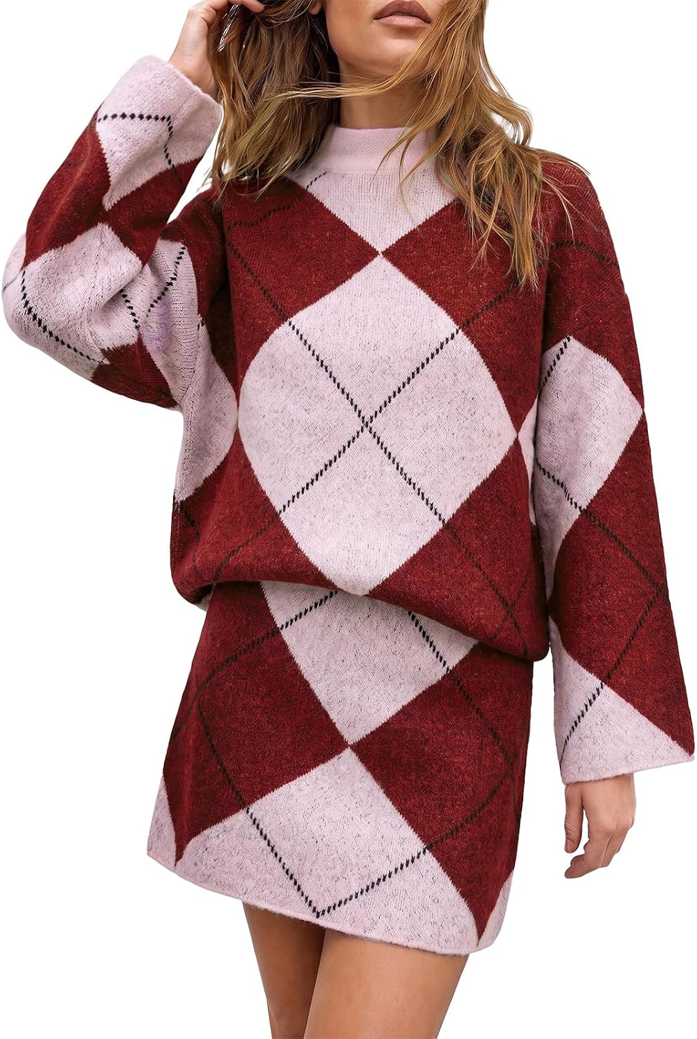 Clarissa Argyle Jumper and Skirt Set