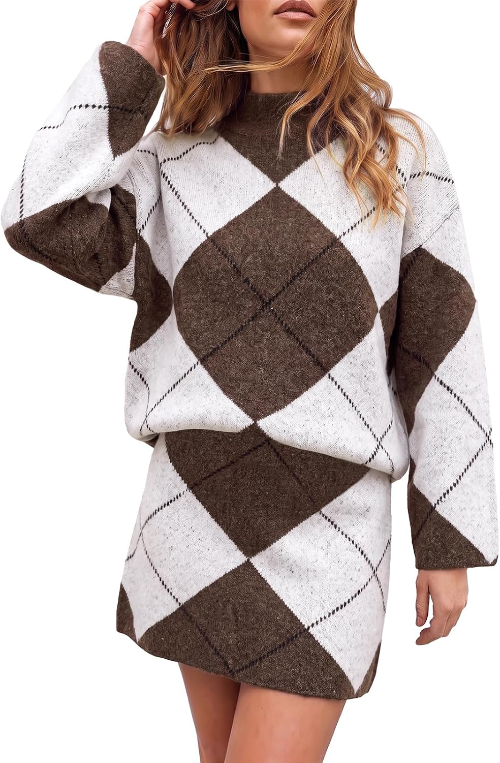 Clarissa Argyle Jumper and Skirt Set