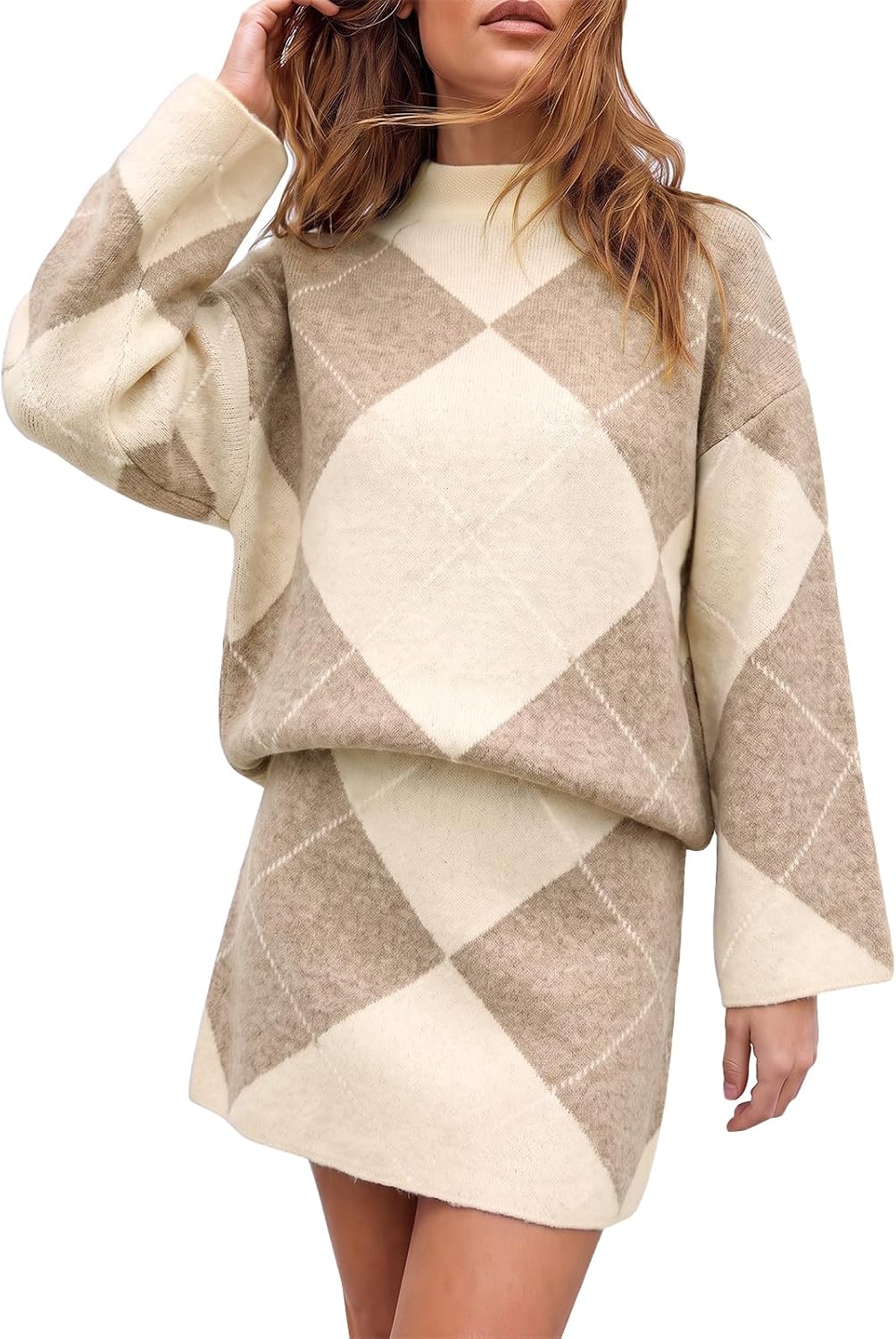 Clarissa Argyle Jumper and Skirt Set