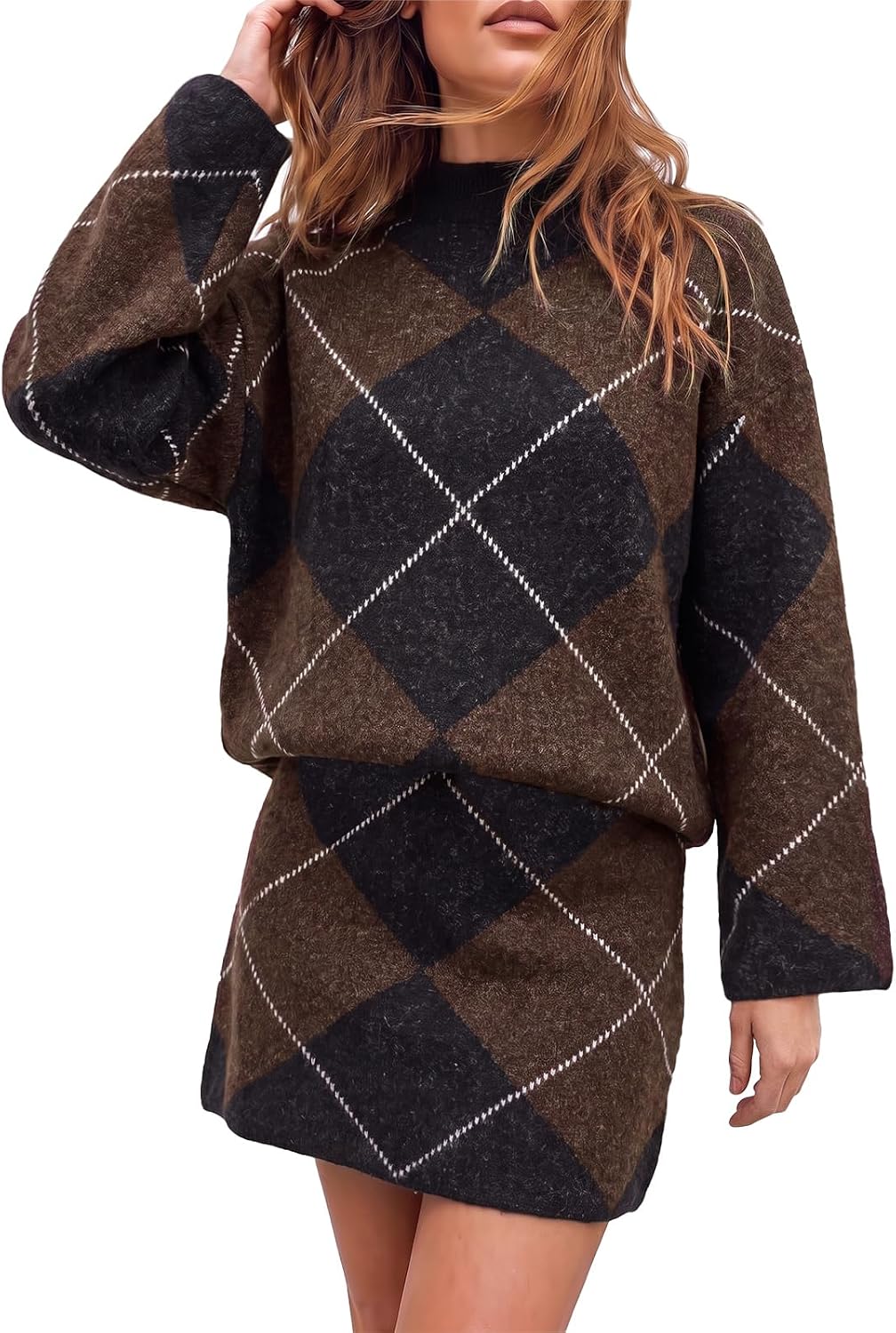 Clarissa Argyle Jumper and Skirt Set