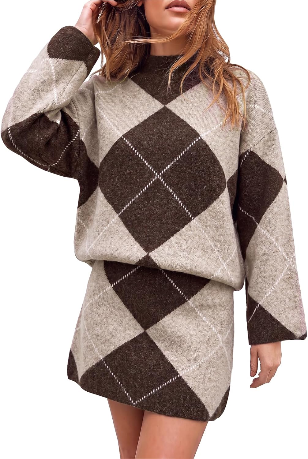 Clarissa Argyle Jumper and Skirt Set