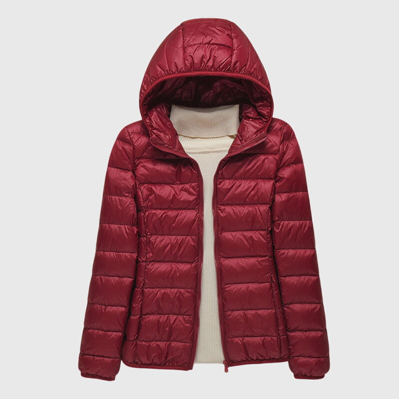 Lena | Ultra Light Quilted Hooded Packable Puffer Jacket