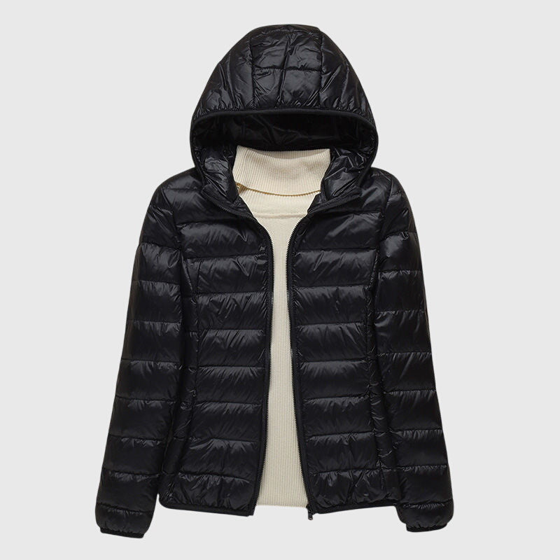 Lena | Ultra Light Quilted Hooded Packable Puffer Jacket