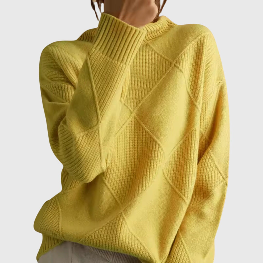 Annelise Diamond-Knit Turtleneck