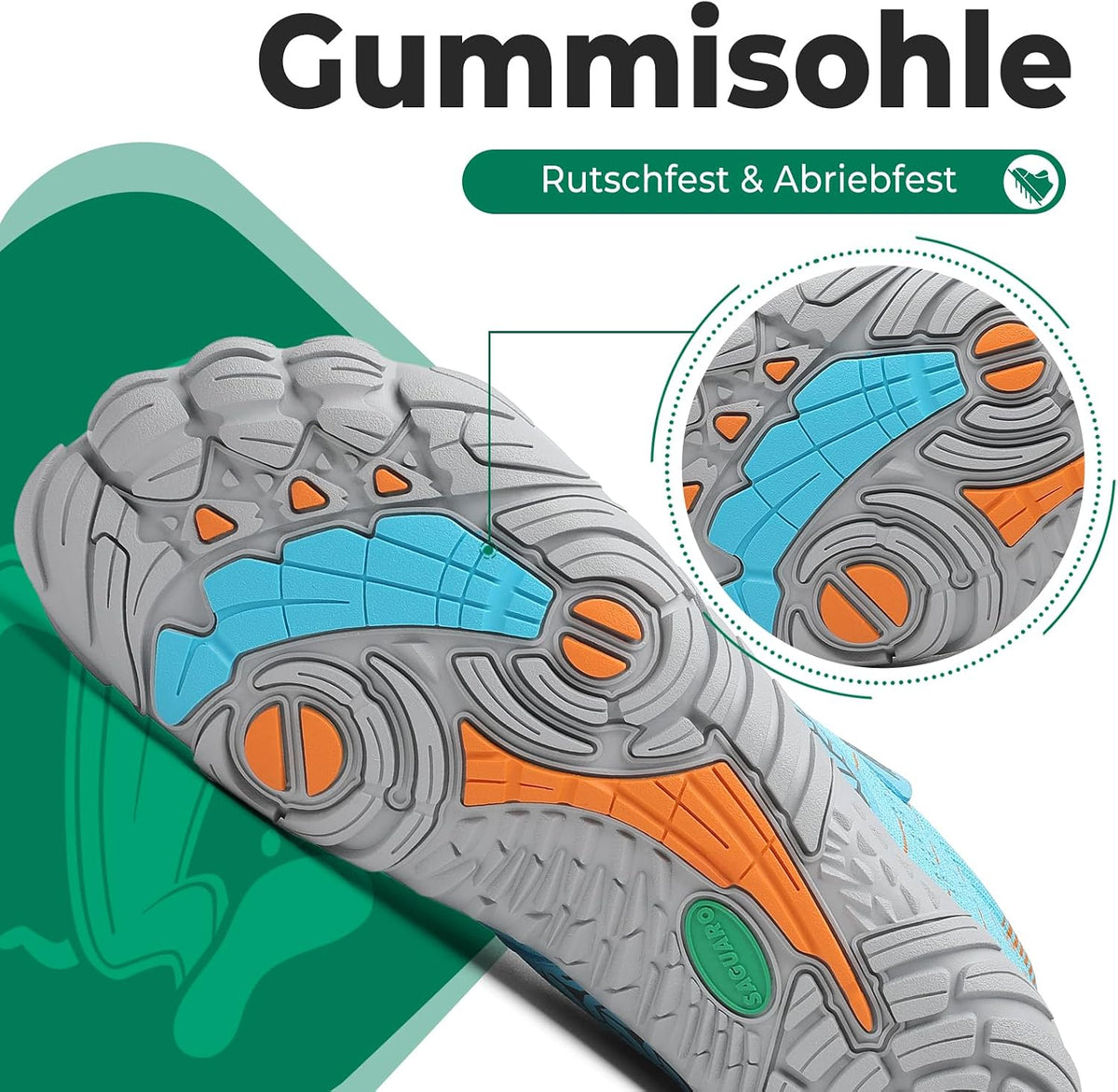 SAGUARO Blootvoets schoenen voor dames en heren, minimalistisch, maat 36-48