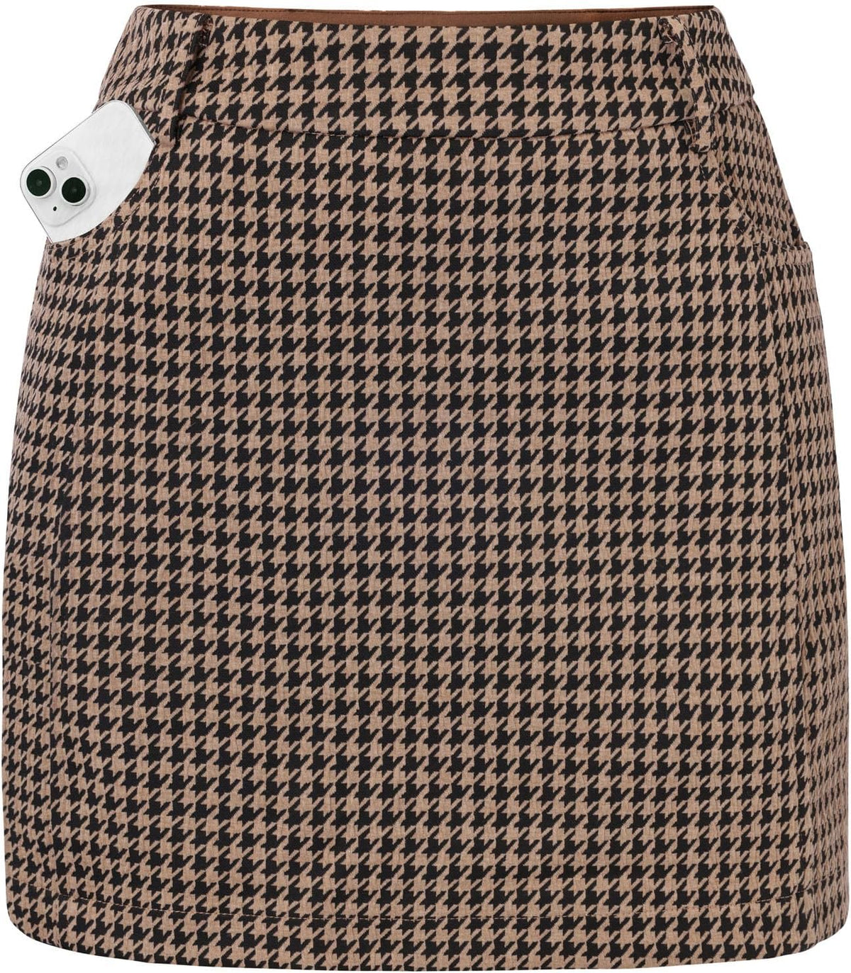Women Plaid Mini Skirts with Shorts, High Waist Pencil Skort with Pockets