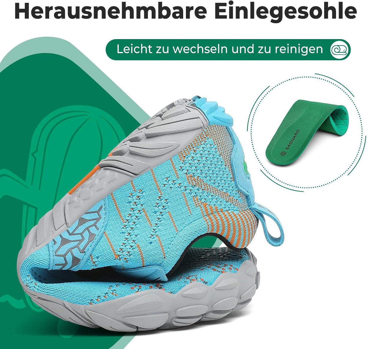 SAGUARO Blootvoets schoenen voor dames en heren, minimalistisch, maat 36-48