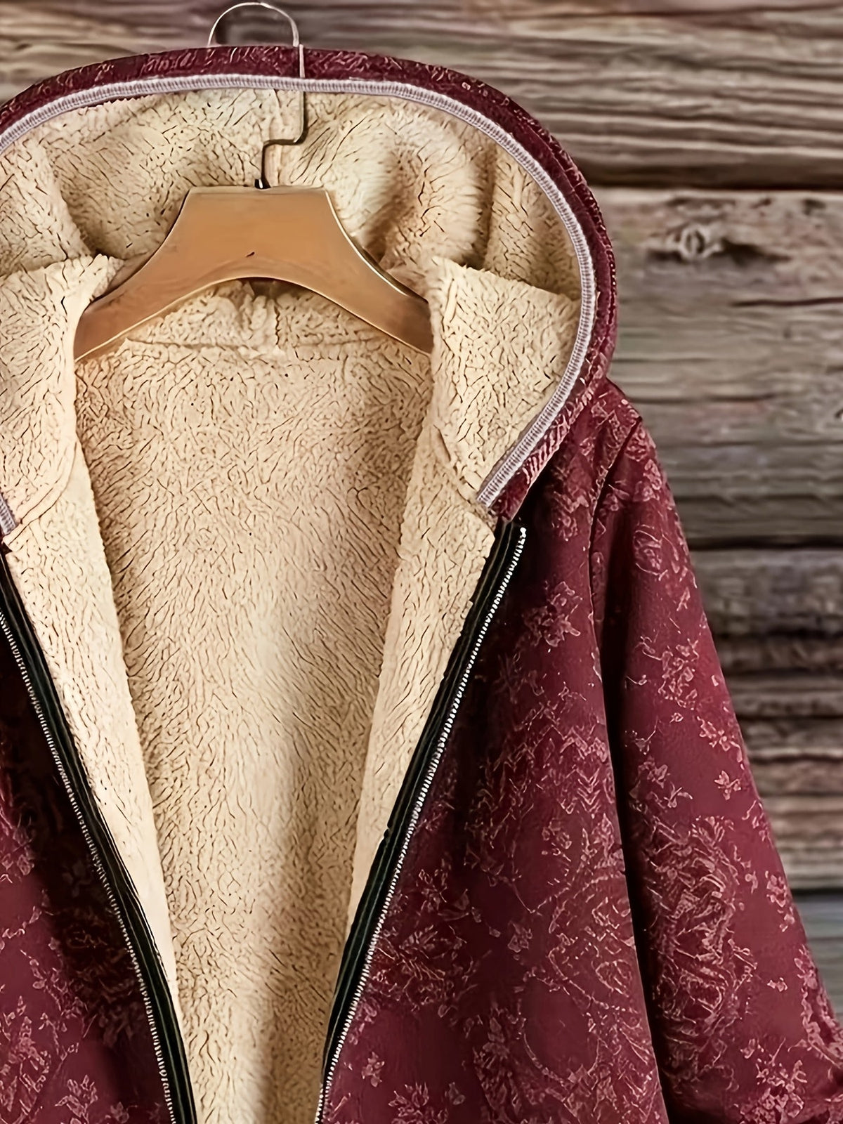 Rosemary™ | Fleece-Lined Floral Hooded Coat