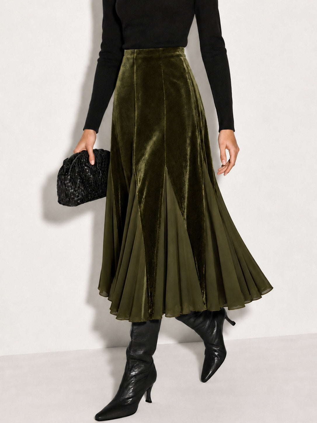 Penelope Velvet Maxi Skirt