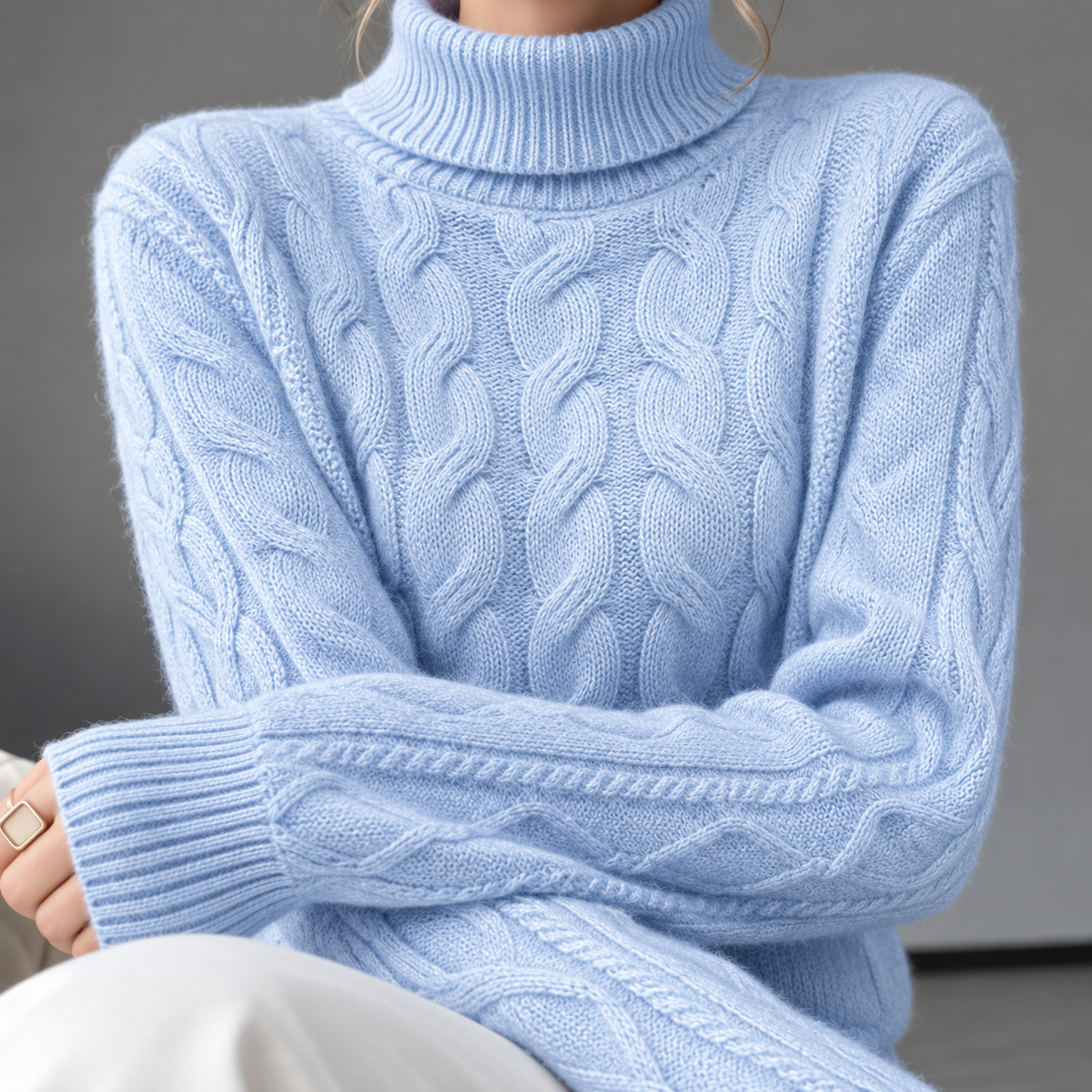 Harriet Cable Knit Turtleneck