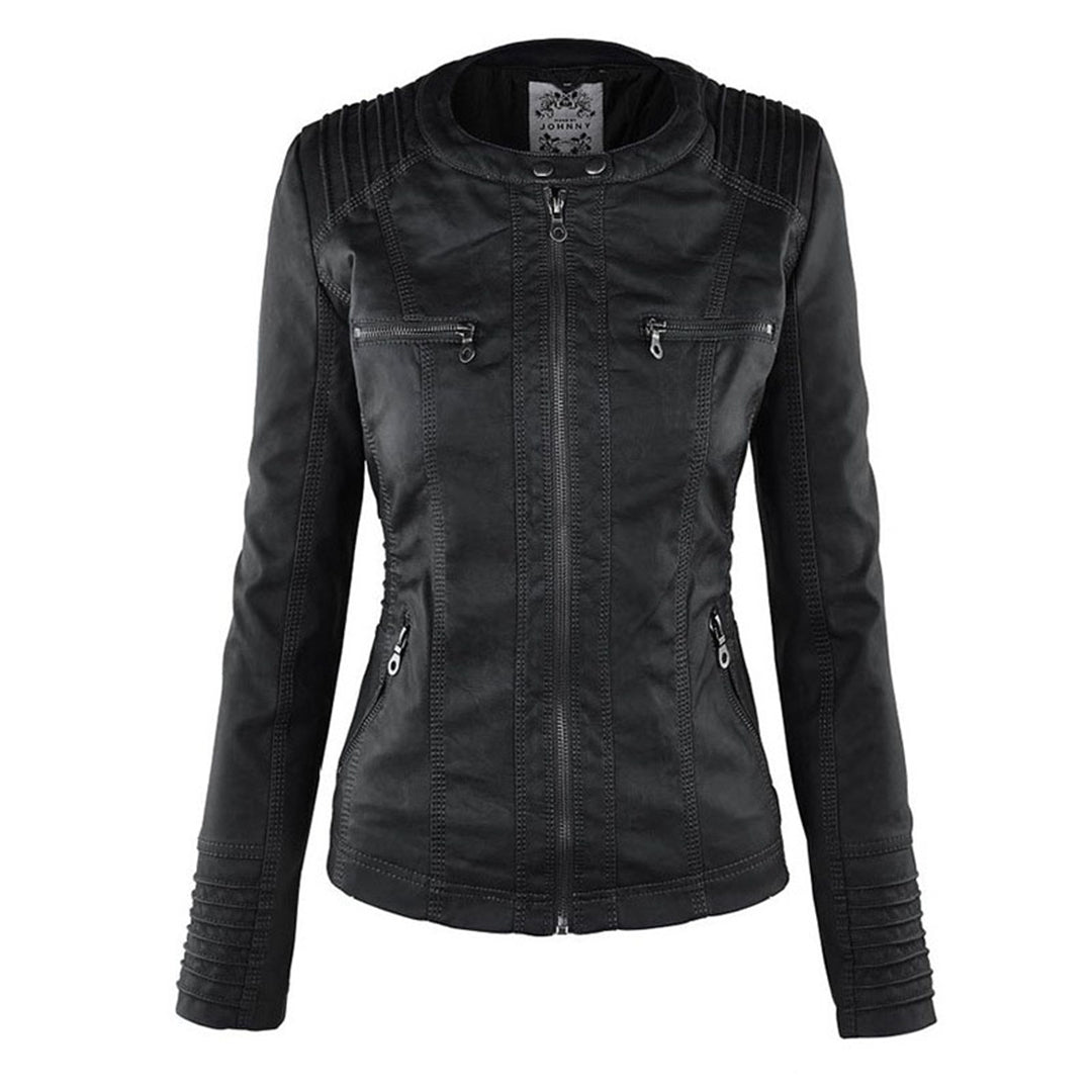 Cordelia - Elegant Hooded Biker Jacket