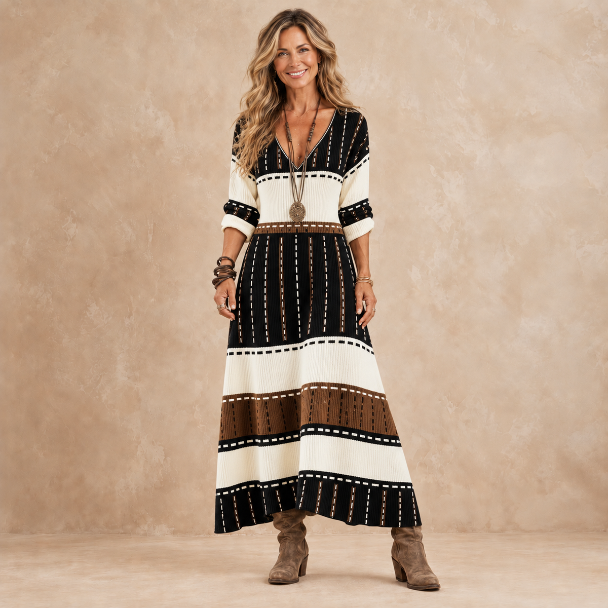 IONA | STRIPED PRINT MAXI DRESS