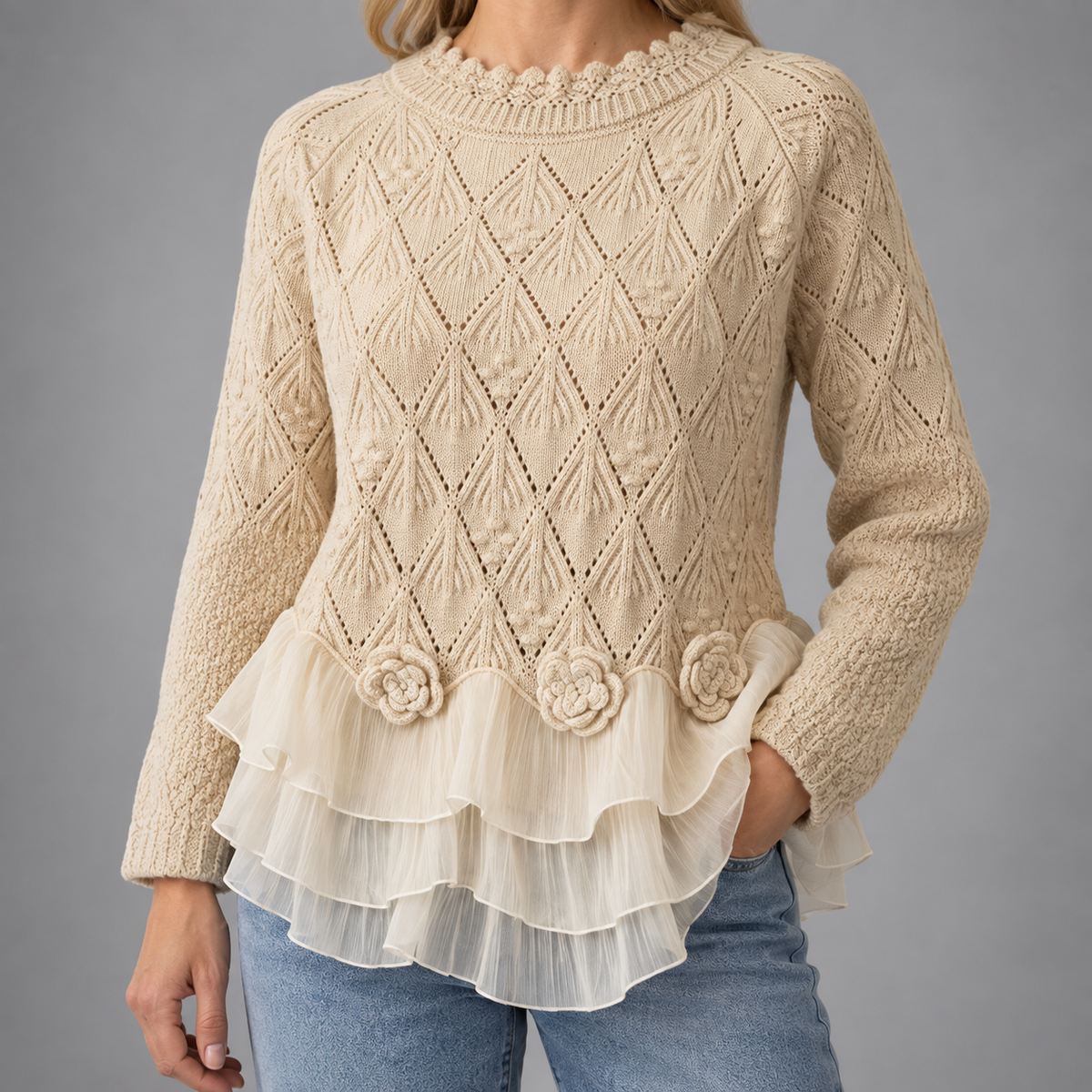 Ruvella Elegant Ruffle Sweater