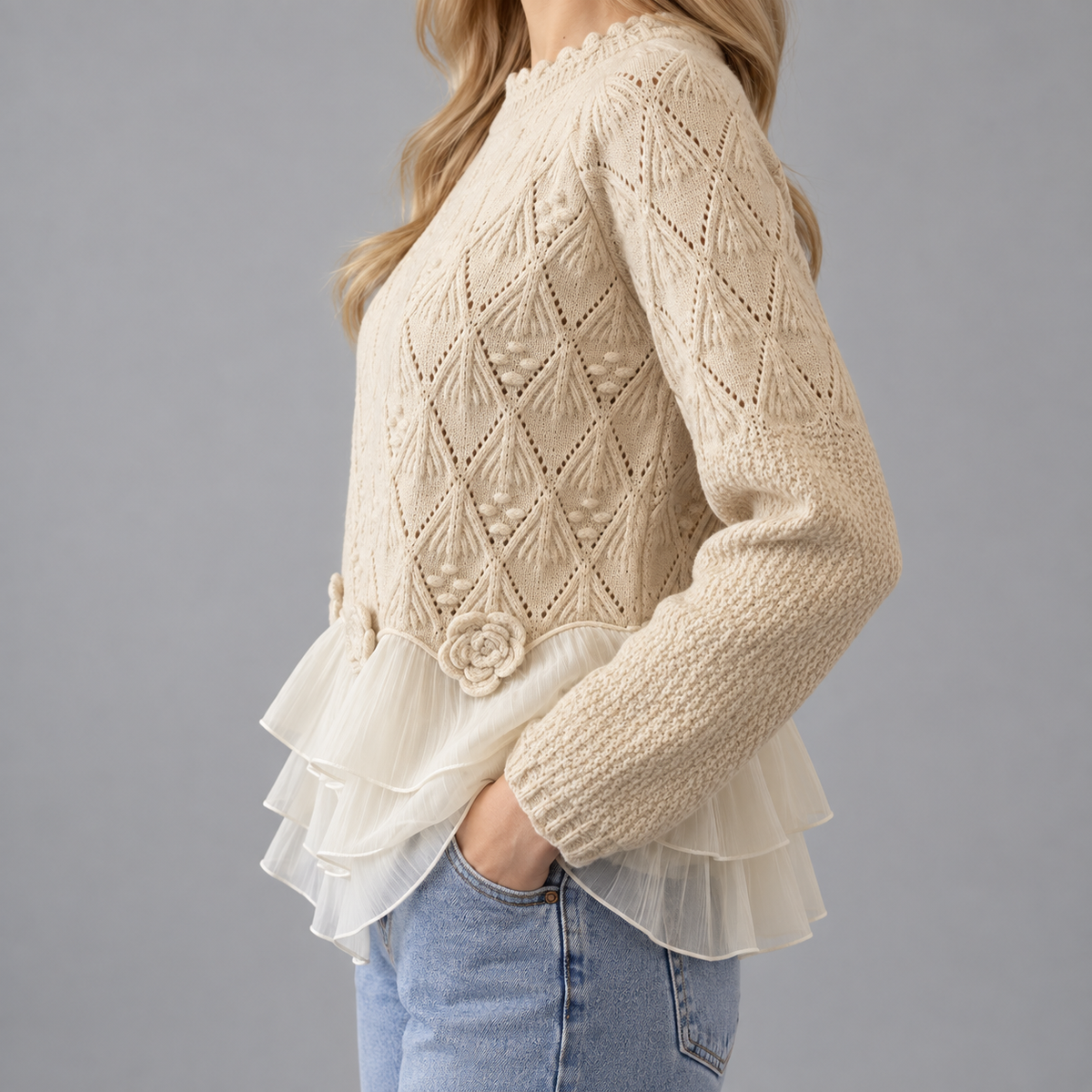 Ruvella Elegant Ruffle Sweater
