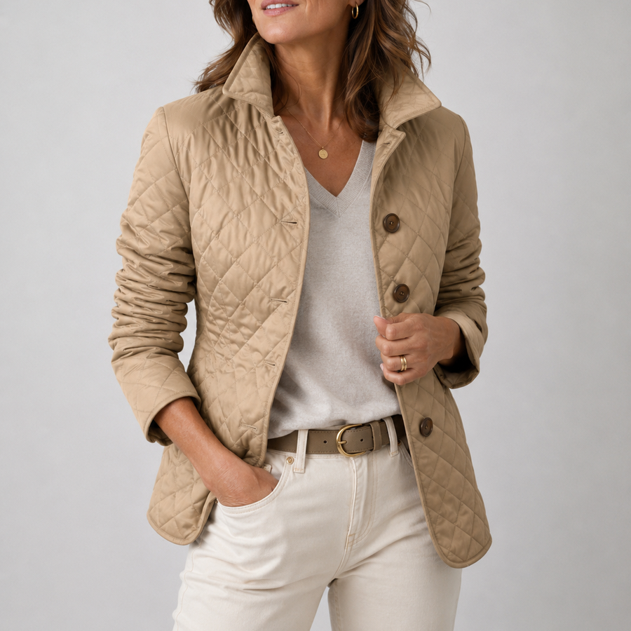 Diana - Casual Quilted Jacket with Turned-Down Collar