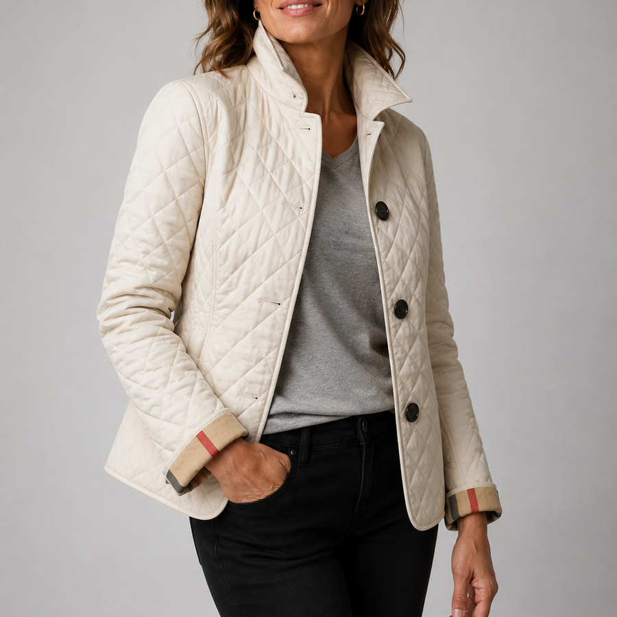 Diana - Casual Quilted Jacket with Turned-Down Collar