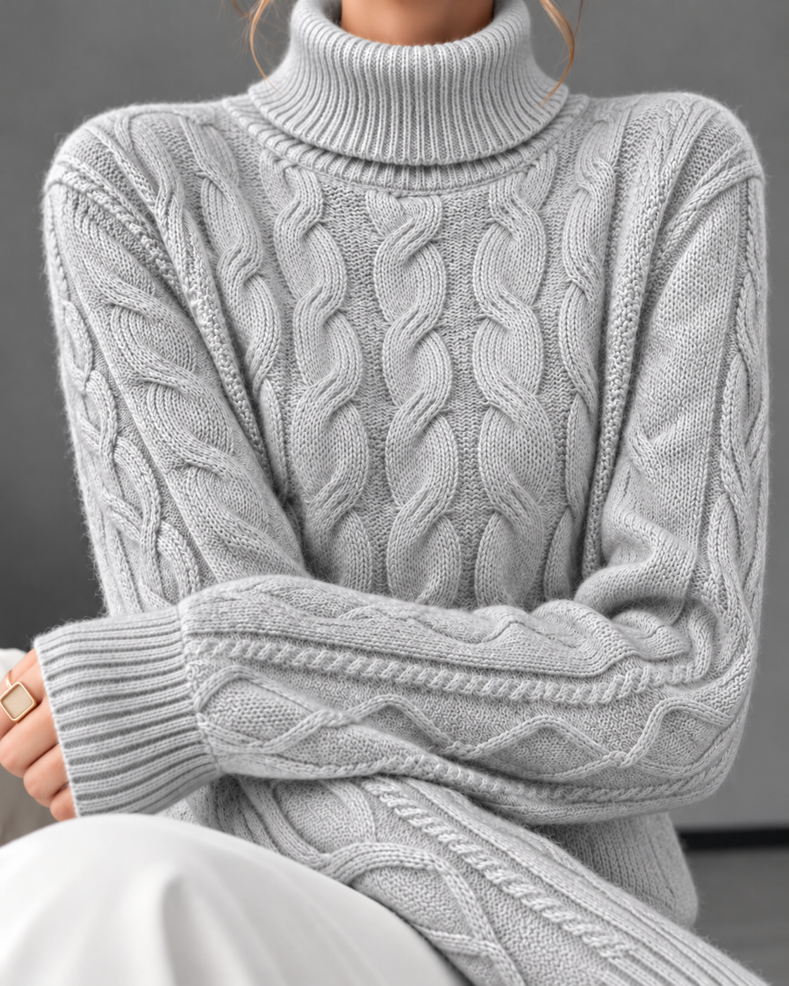 Harriet Cable Knit Turtleneck