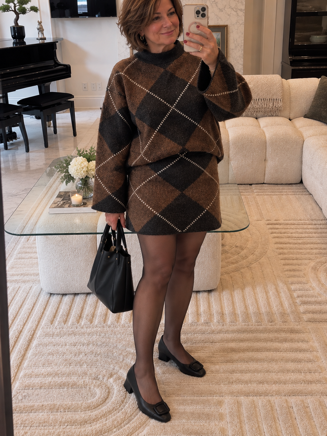 Clarissa Argyle Jumper and Skirt Set
