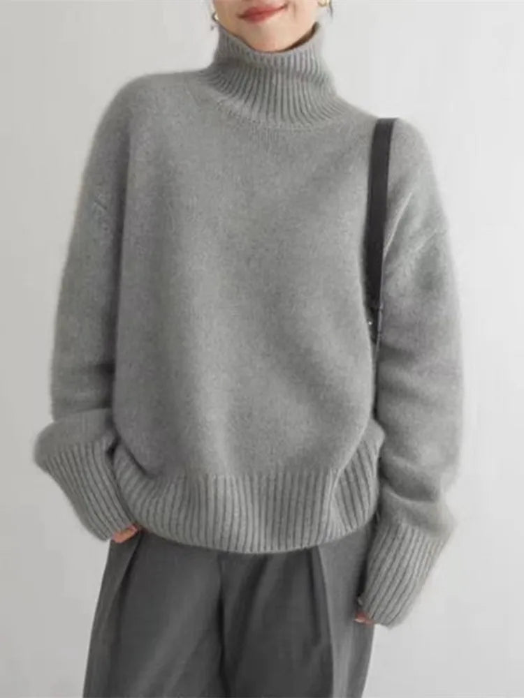 Amaya Luxe Cashmere Turtleneck Sweater