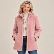 Hazel - Textured Fleece Zip-Up Jacket
