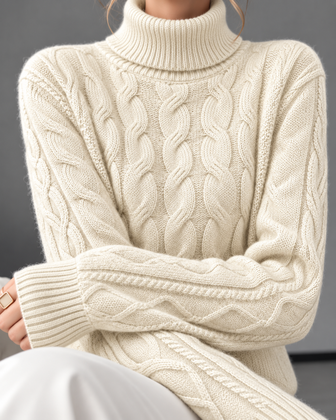 Harriet Cable Knit Turtleneck