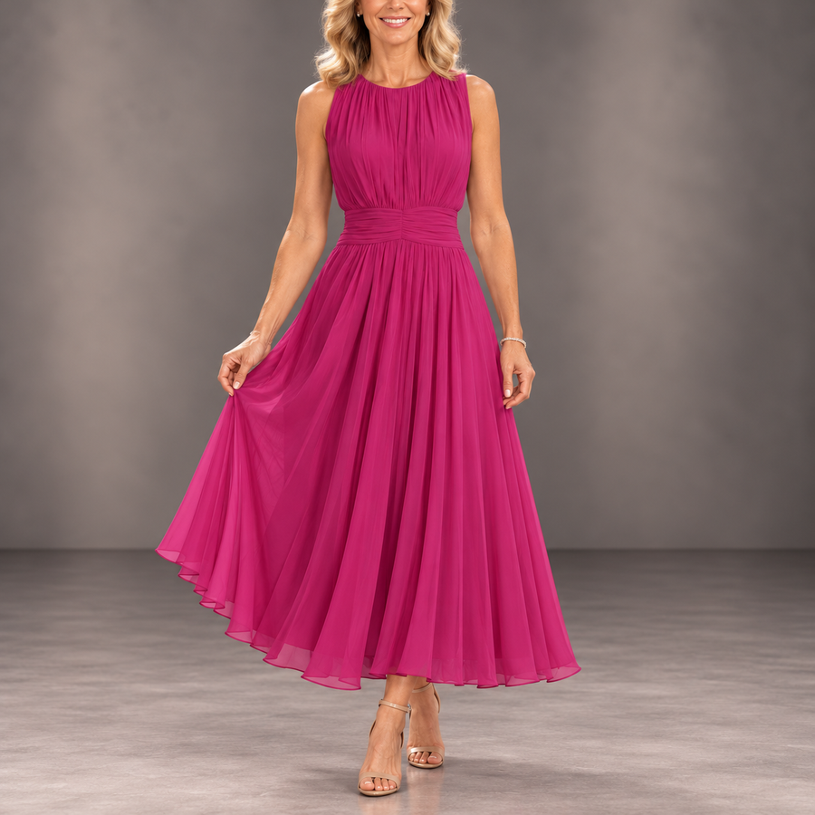 Roxanne Ruched Waist Sleeveless Maxi Dress